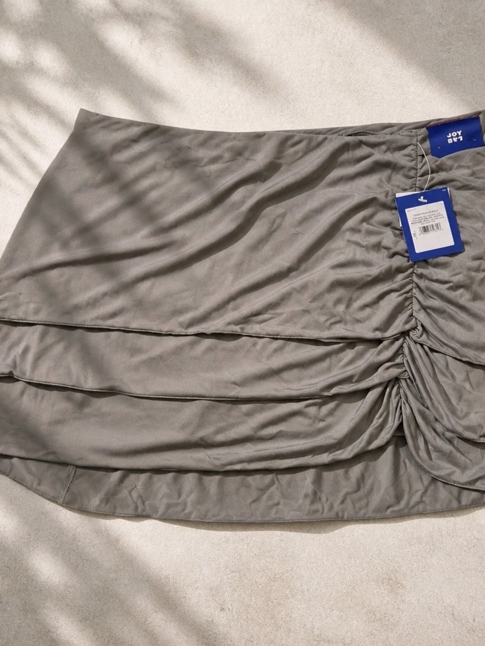 JoyLab Gray Ruched Layered Mini Skirt